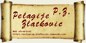 Pelagije Zlatković vizit kartica